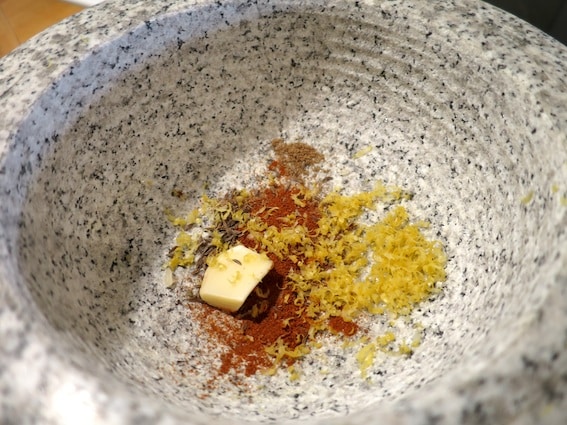 Couscous Lachs mit Senf-Minze Spargel