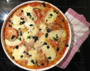 Überbackene Auberginen mit Mozzarella